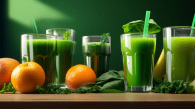 ## DALL-E Prompt Options:nnHere are a few options depending on the intended tone and message:nn**Option 1 (Literal):**nn> A photorealistic image of a glass filled with a vibrant green juice. Floating