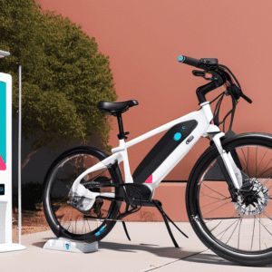 A sleek, modern e-bike parked next to a charging station with a bright sale sign that says Up to $725 Off and smaller print that says Anker SOLIX Deals and More.